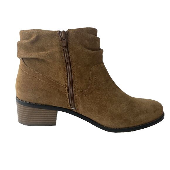 Womens Vionic Size 9.5 Boots Brown Suede Slouch Ankle Weather Resistant Comfort - Picture 5 of 12